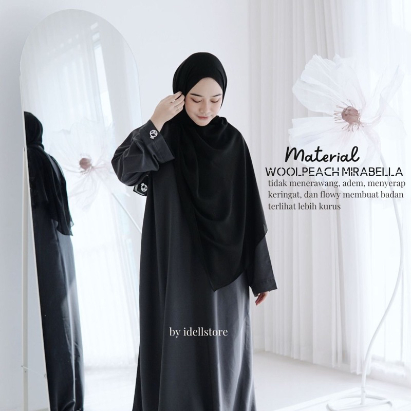 Medina basic abaya Khansa Mariska x idellstore • Abaya gamis basic dubai minimalist premium