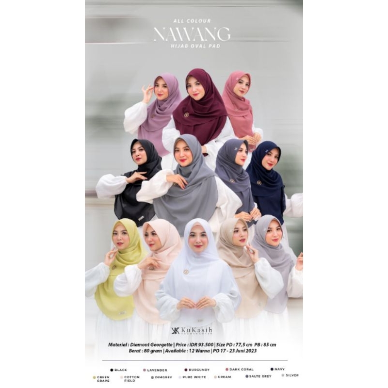 RIHAIA | Nawal Hijab Oval Pad by Kukasih