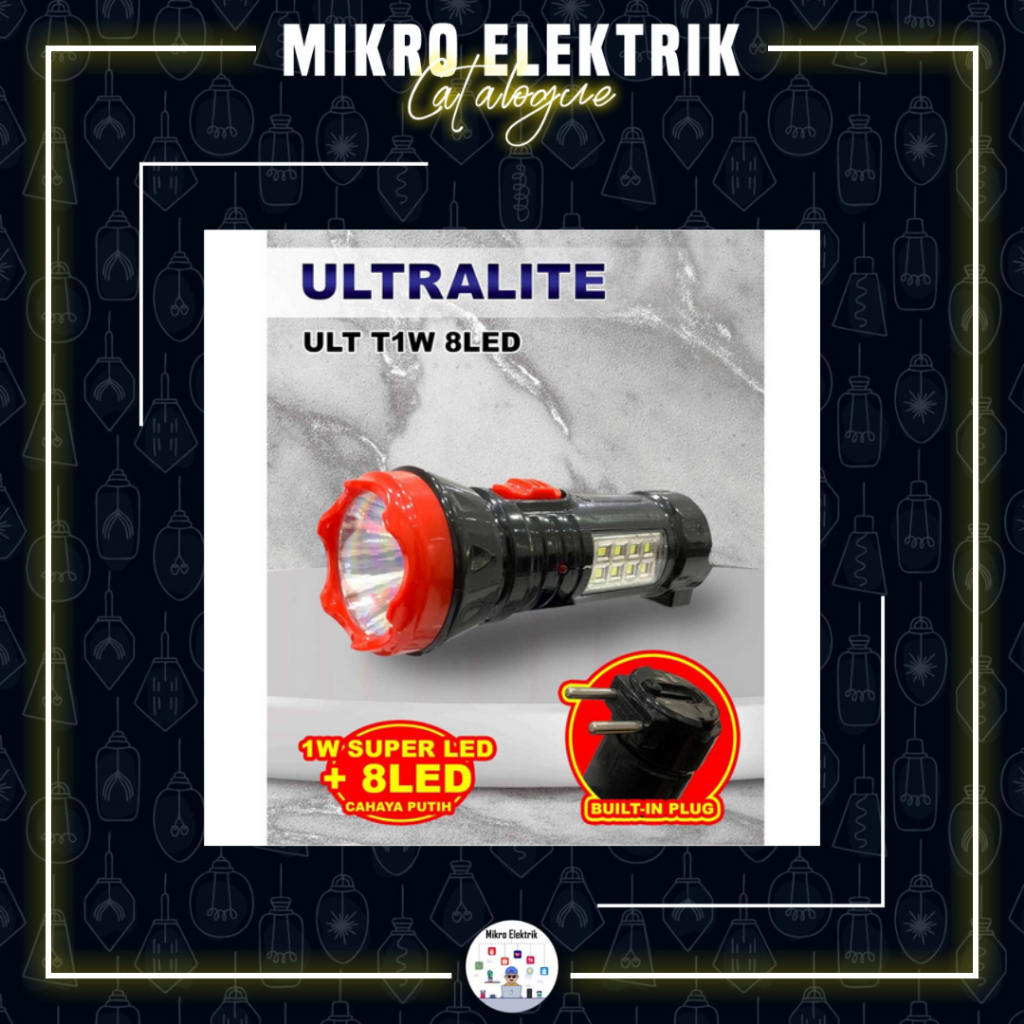 Ultralite T1W 8 LED Senter Tangan Multifungsi + Emergency