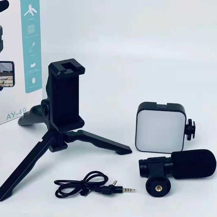 Tripod Hp Set Microphone dan Remote AY-49