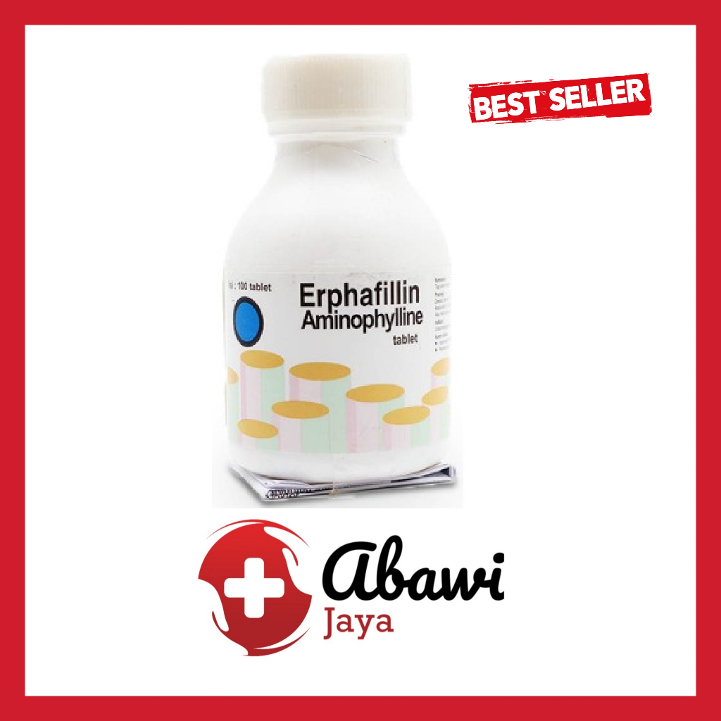 [AB] Erphafillin 200 mg 100 TABLET / ERPHAFILLIN Aminophylline 200 mg botol 100 tablet - Obat Asma