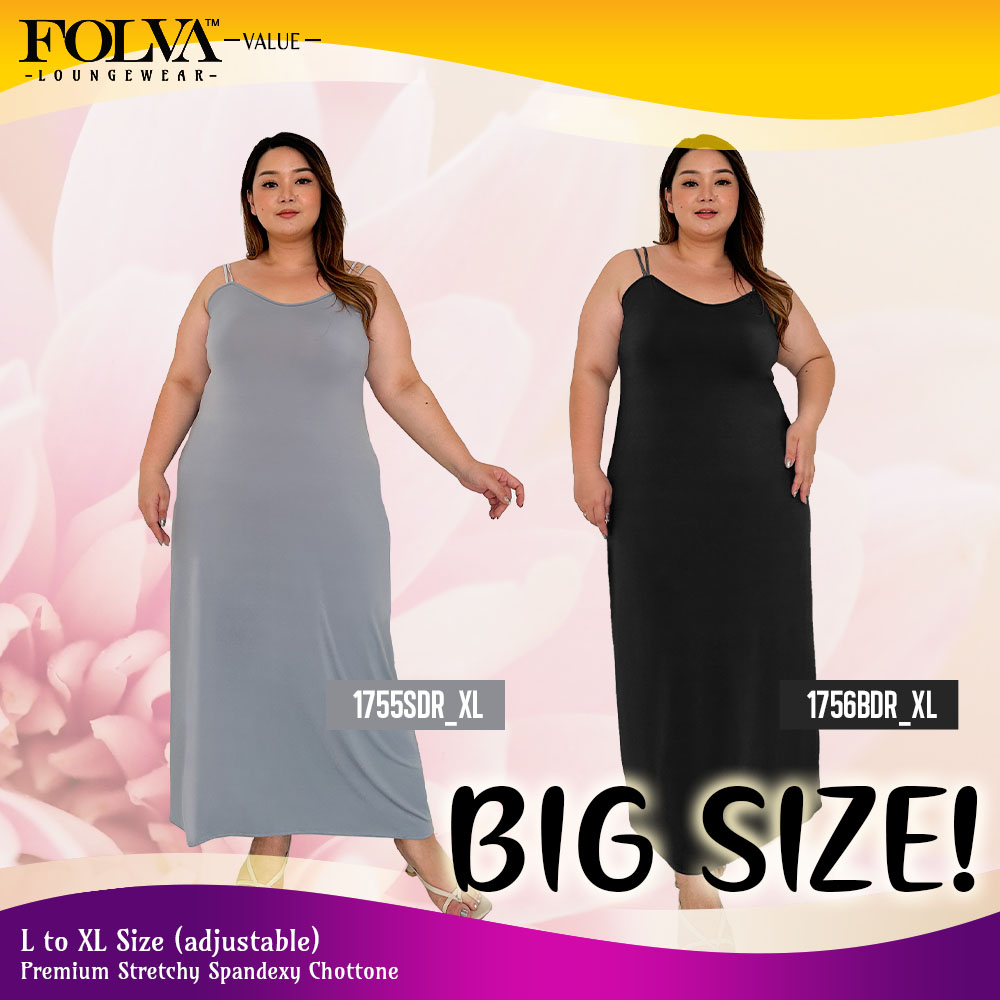 Folva Dress panjang Daster spandex baju tidur big size