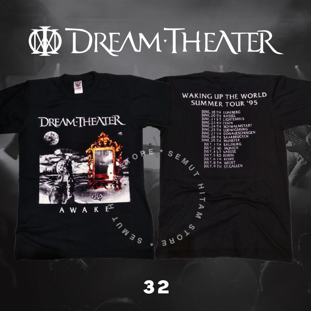 Kaos DREAM THEATER AWAKE WAKING UP WORLD TOUR Builtup Band Musik Rock Metal Prapatan Rebel Puritan H
