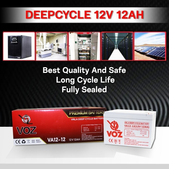 Voz Baterai Deep Cycle 12V 12 Ah | Baterai UPS