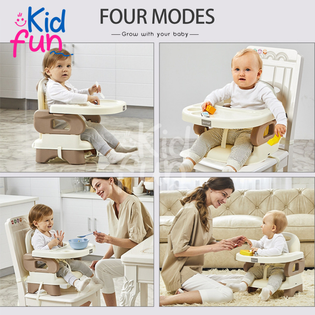 KidFun - Kursi Makan Bayi Portable Booster High Chair Booster Seat Kursi Makan MPASI Anak Bayi KURSI MEJA MAKAN untuk belajar duduk makan MULTIFUNGSI FUN CHAIR Infant Seat Kursi Sofa Tempat Belajar Duduk Bayi Model Polos