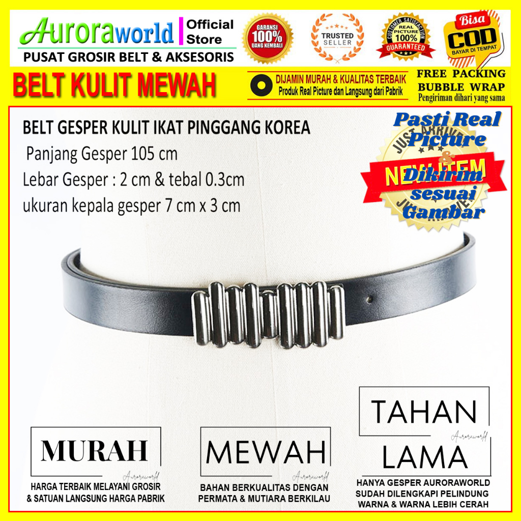 AURORAWORLD BELT GESPER KULIT IKAT PINGGANG KOREA FASHION TERBARU BISA COD