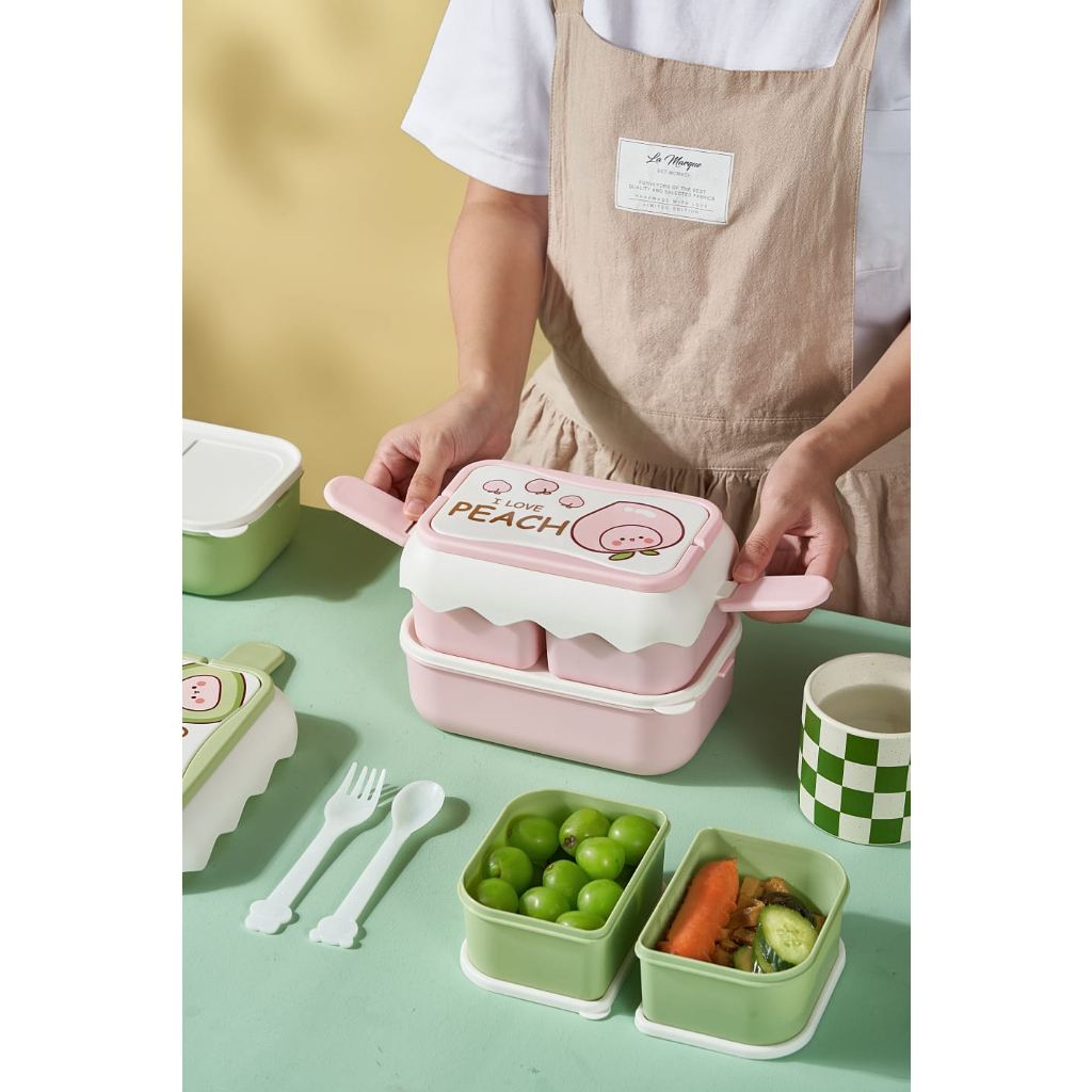 LUNCHBOX//KOTAK MAKAN PERSEGI DUA TINGKAT KD6363