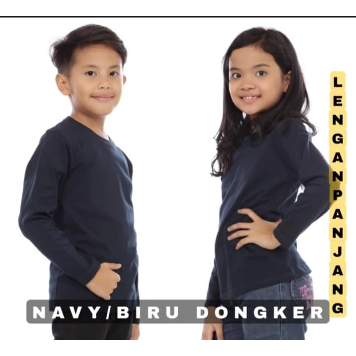 kaos polos anak NAVY lengan panjang - Kaos anak polos lengan panjang - kaos oblong anak - KAOS OBLON