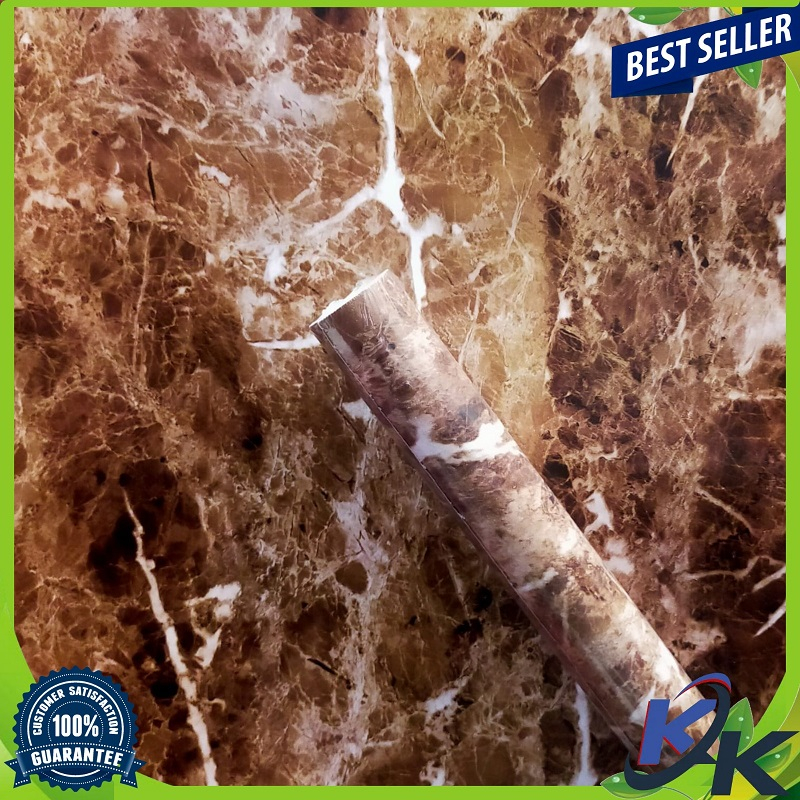 Wallpaper Dinding Motif Marmer 45cm x 10m BROWN  ROYAL Wallpaper Sticker Wallstiker Wallpaper Sticke