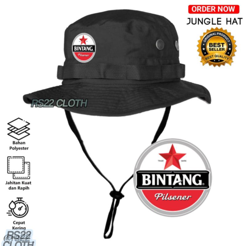 Topi Rimba Premium/Topi Gunung Outdoor Adventure/Topi Hiking Pria Wanita Lokal/BINTANG BALI PILSENER