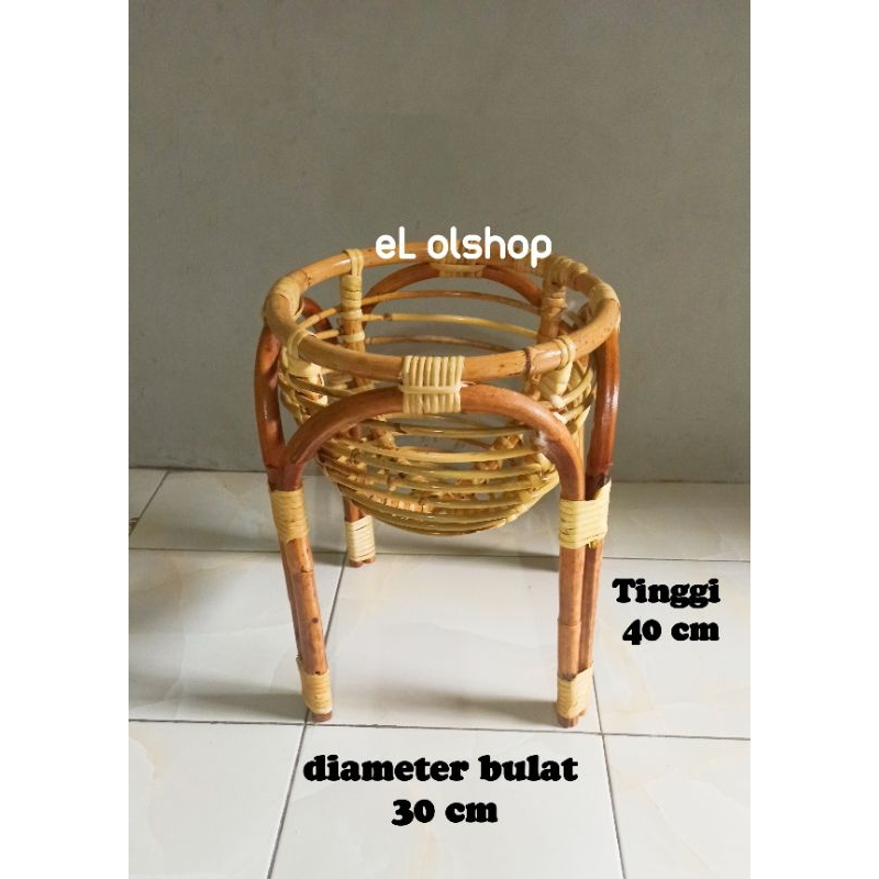 standing pot rotan diameter bulat 30cm