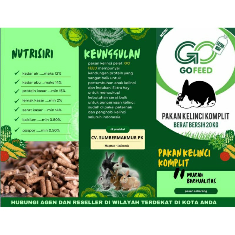 Pellet Kelinci Gofeed Kemasan 1kg