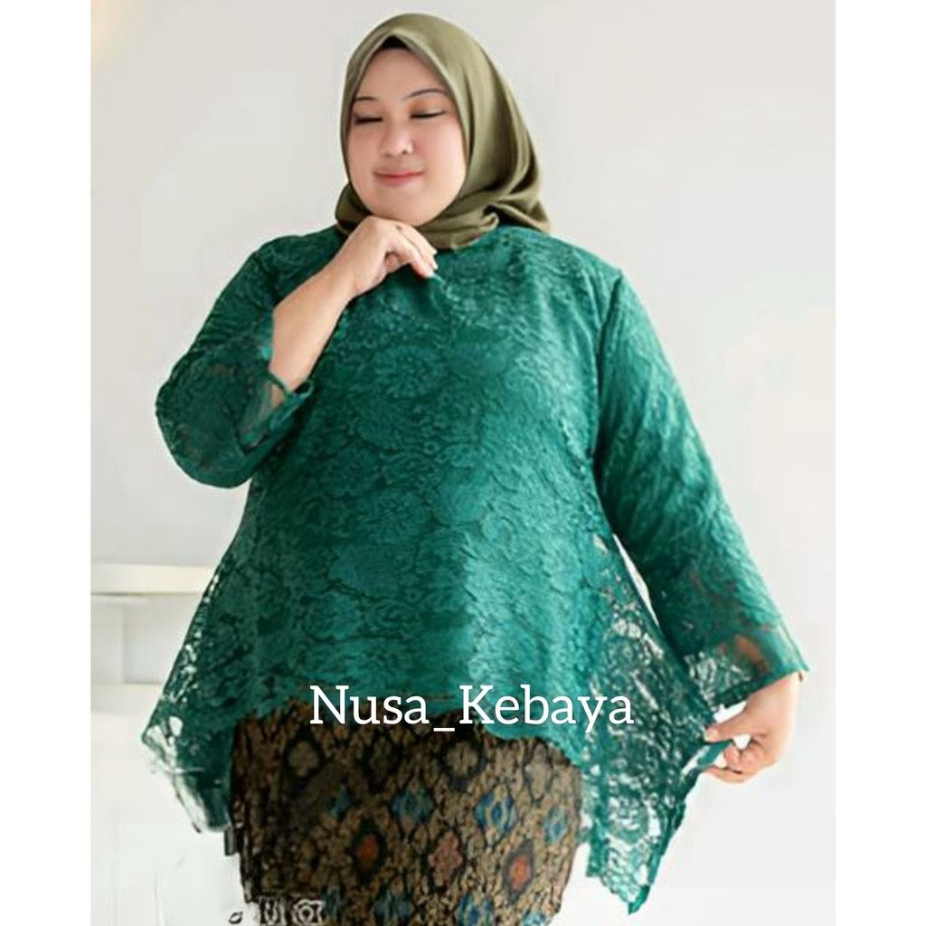 atasan brukat JUMBO-kebaya brukat jumbo premium/kebaya jumbo ld 130/kebaya brukat jumbo ld 130/kebaya brukat jumbo modern/kebaya brukat jumbo hijau/ /kebaya moderen hitam