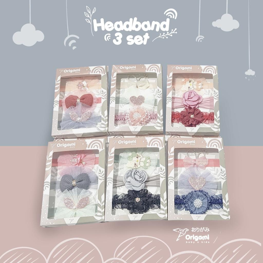 Origami Bandana Bayi Nilon / Headband Bandana Bayi