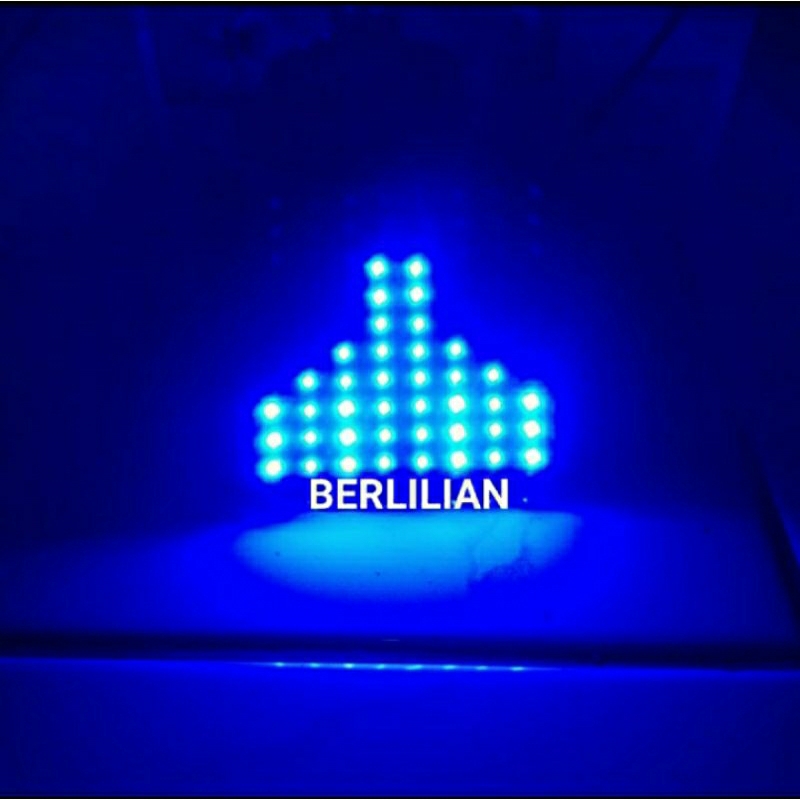 Led Strawhat Warna Biru pendek Led Model Topi Cahaya Menyebar Jual per/100pcs