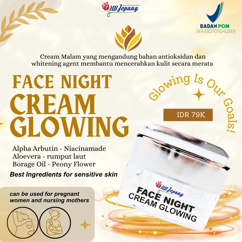 MELLCOS HB Jepang Face Night Cream Glowing BPOM NA18210104289