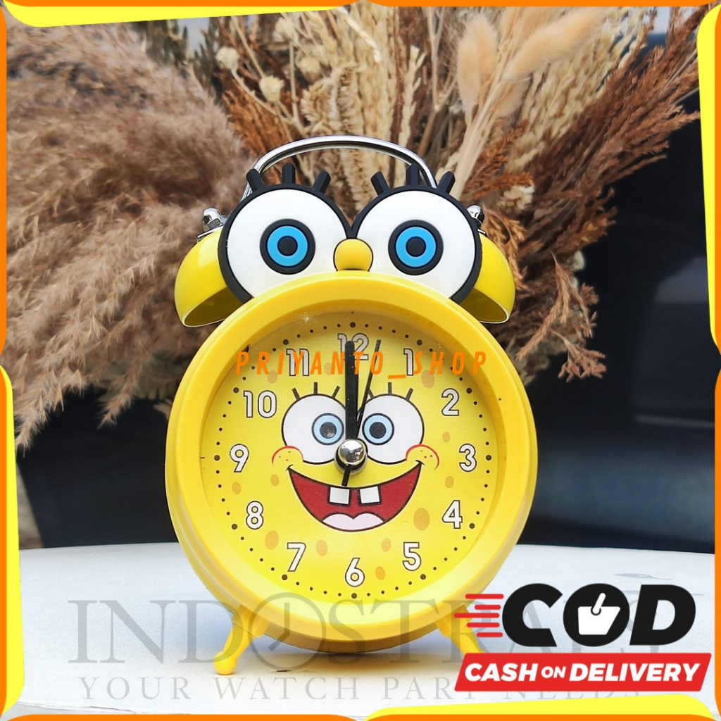 JAM WEKER JAMBEKER KARAKTER SPONGEBOB SPONBOB ALARM JAM MEJA