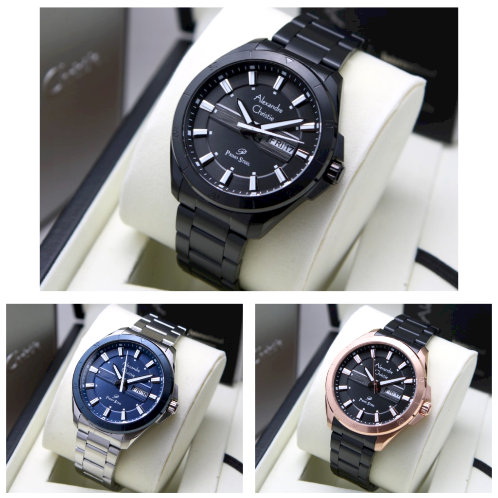 Jam Tangan Pria AC Alexandre Christie 6670 Original - Stainless Steel