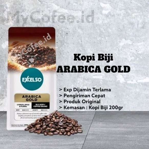 

Kopi Biji Excelso Arabica Gold 200g