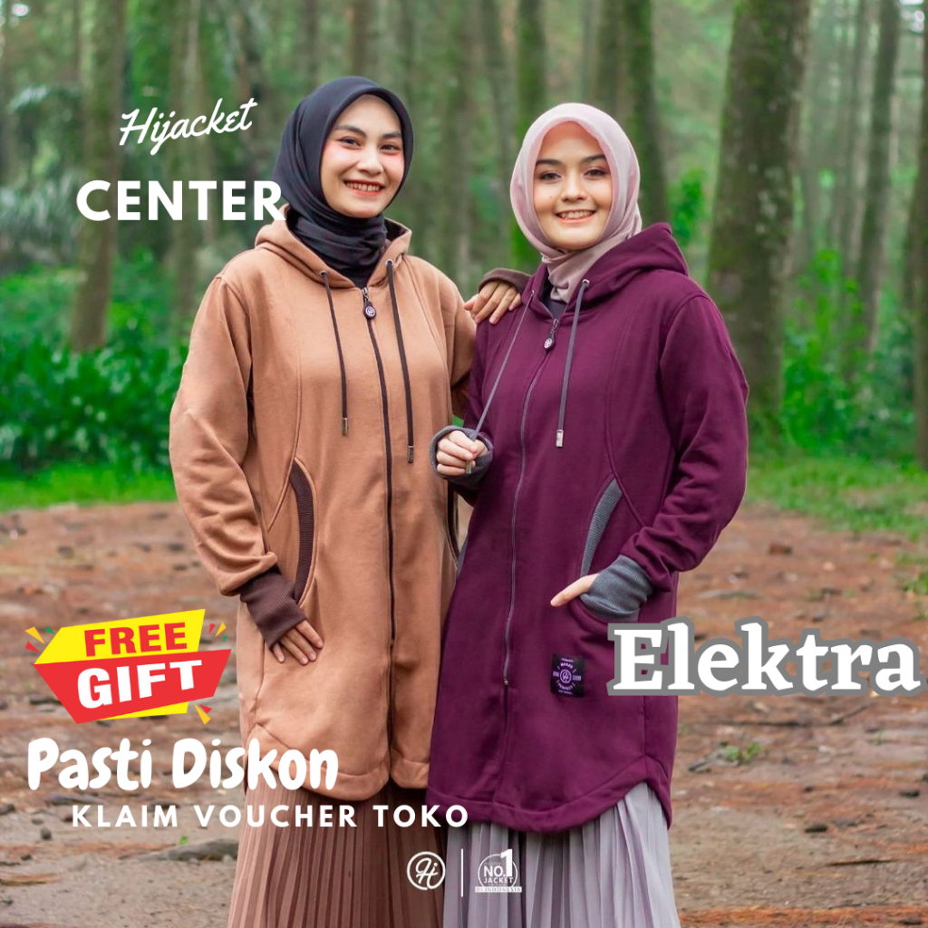 ⭐️BEST SELLER⭐️ JAKET WANITA MUSLIMAH HIJACKET ELEKTRA ORIGINAL HIJABER SYARI HIJAKET PANJANG