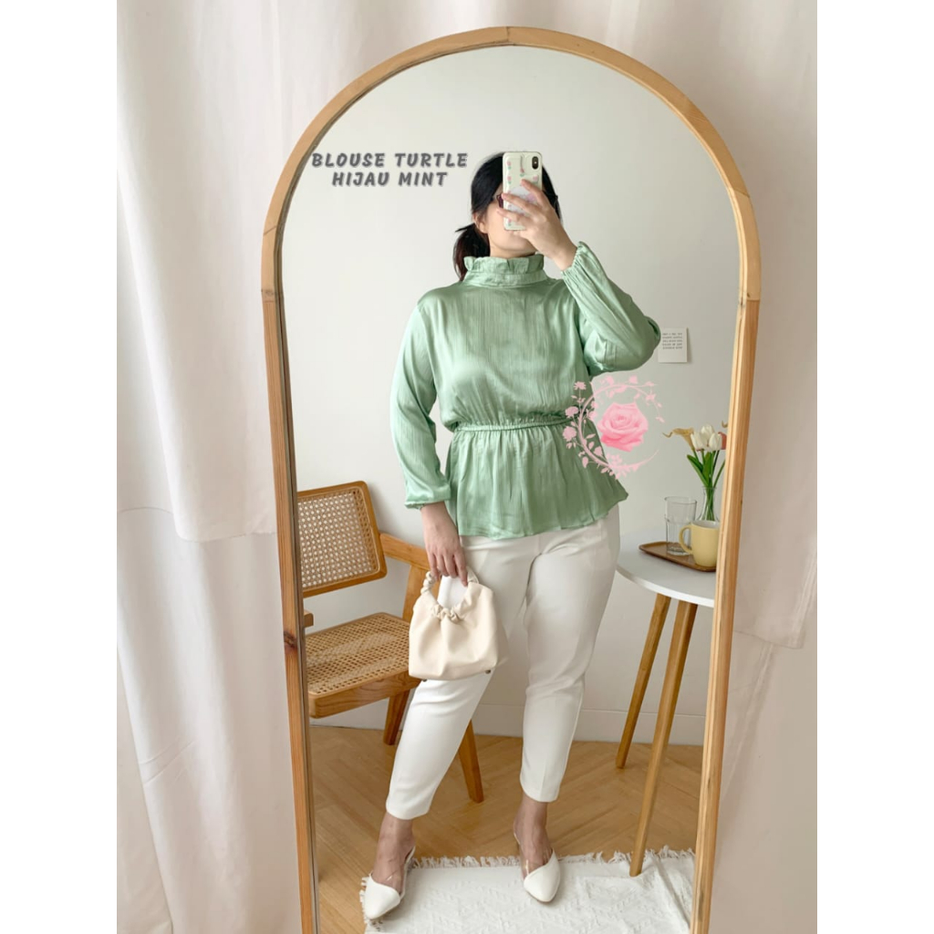 BLOUSE TURTLE FASHION WANITA / ATASAN PAKAIAN PESTA / BAJU FORMAL KASUAL LENGAN PANJANG