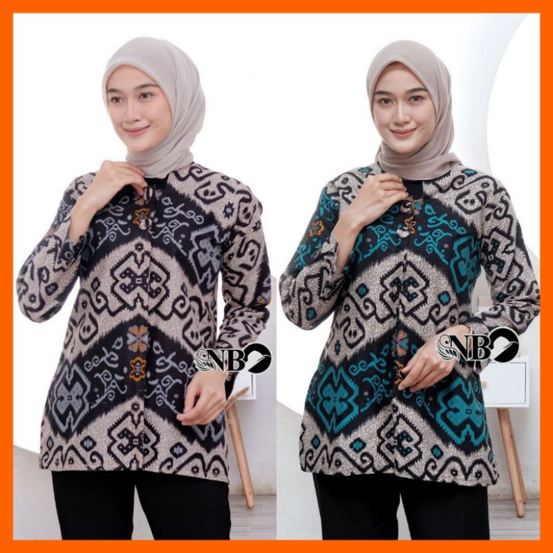 ATASAN BATIK WANITA MODERN BAJU BATIK KANTOR WANITA BATIK NEW BLUS SERAGAMAN