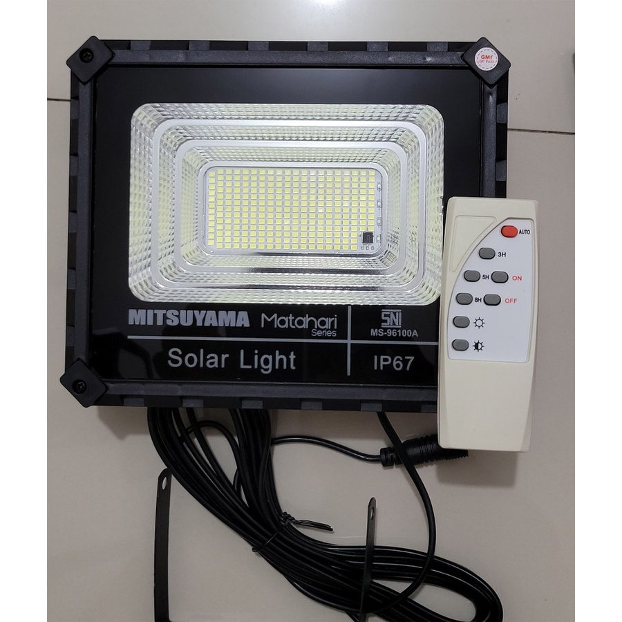 MITSUYAMA MS-96100A SERI MATAHARI LAMPU SOROT SOLAR CELL LED TENAGA SURYA LAMPU TENAGA MATAHARI LAMPU SOROT 100W Outdoor | FMS