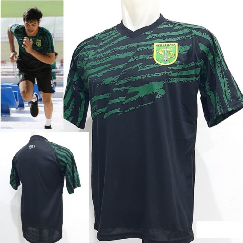 Jersey bola Persebaya training hitam 2023 baju bola Persebaya Surabaya latihan Bonek Bonita