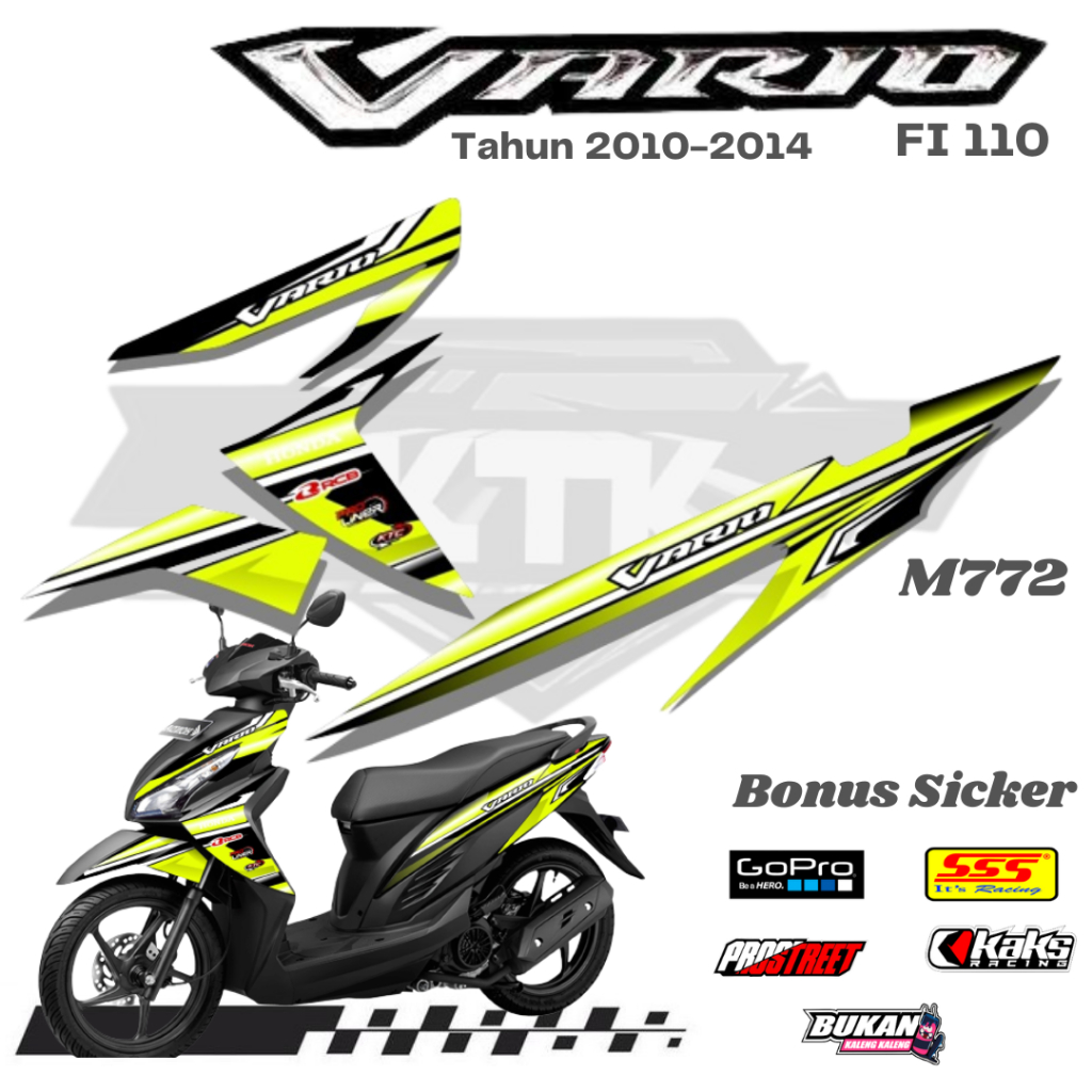 Lis Stiker Striping Honda Vario FI 110 M772 Tahun 2010 2011 2012 2013 2014 List Sticker Aksesoris Va
