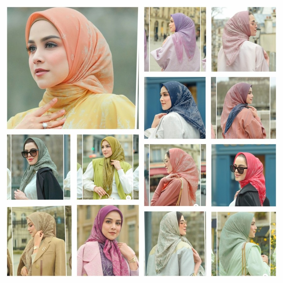 HIJAB SEGI EMPAT VOAL MOTIF LASERCUT PREMIUM TERBARU BEST SELLER || MINORKA series