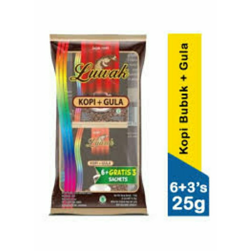 

luwak kopi gula bag 6+3 x 25gram