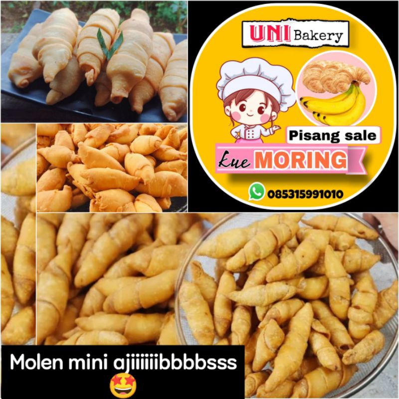 

Cemilan kue Molen mini isi pisang Sale Original.