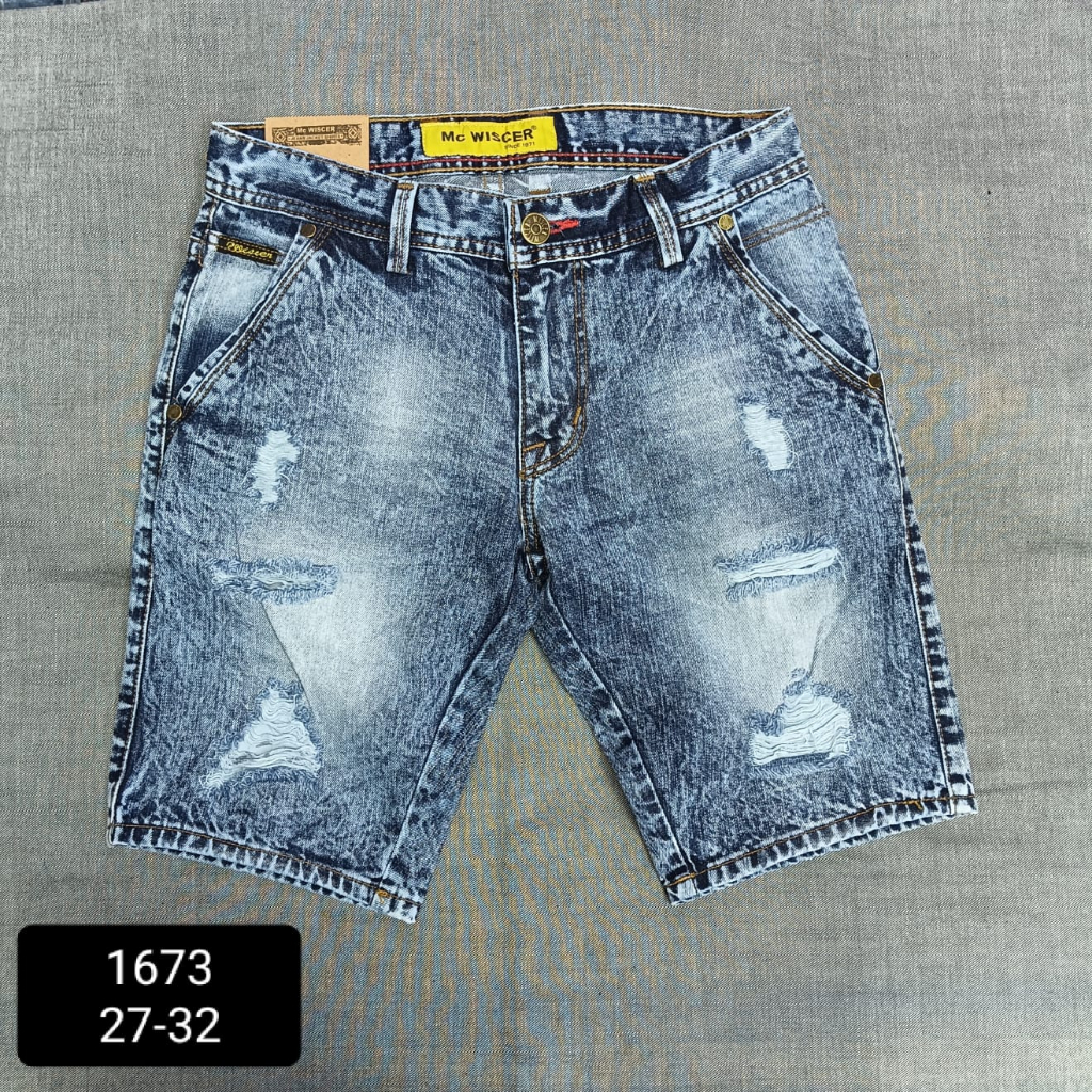 celana jeans wiscer sobek pendek // celana pendek pria wiscer original // celana pendek distro model