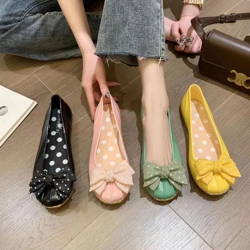 Flatshoes Jelly pita Polkadot Pavolli Import High Quality