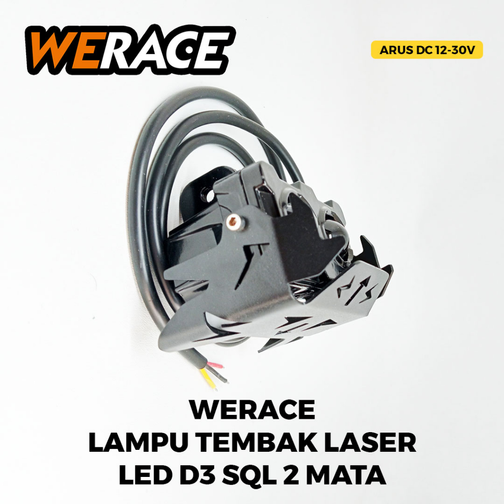 [WERACE] Lampu Tembak Laser LED D3 SQL 2 Mata Putih Kuning 2 Warna