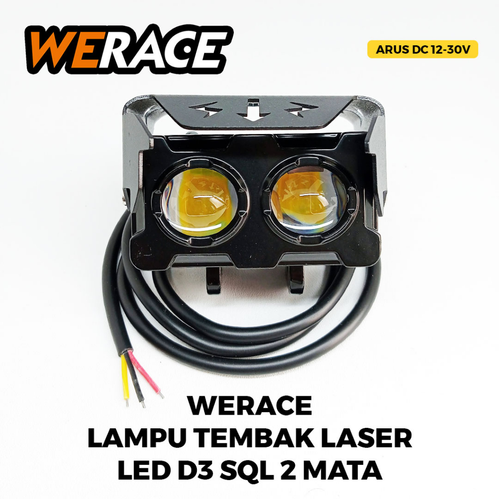 [WERACE] Lampu Tembak Laser LED D3 SQL 2 Mata Putih Kuning 2 Warna