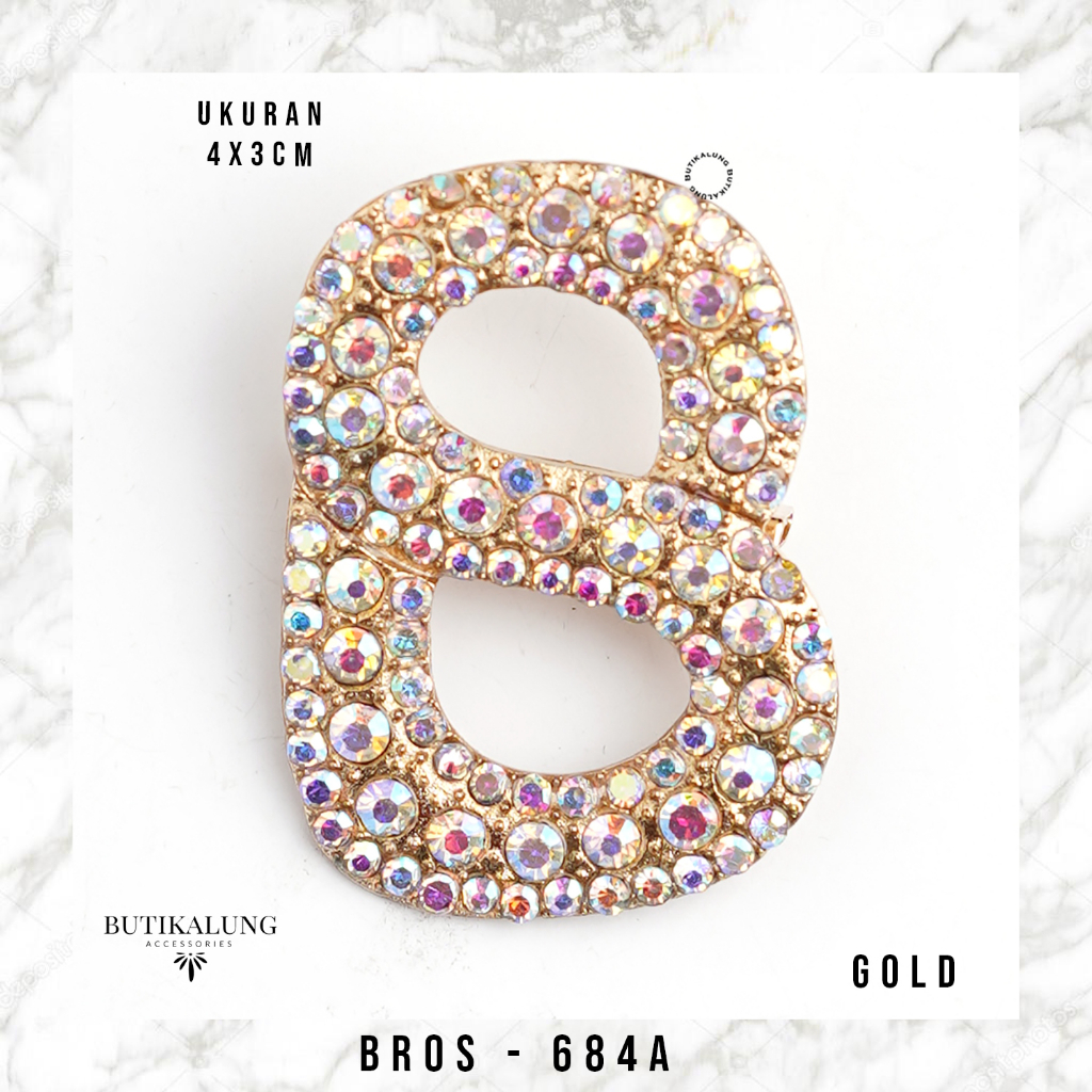 BROS BRANDED B FASHION KOREAN PERMATA RAINBOW WARNA GOLD