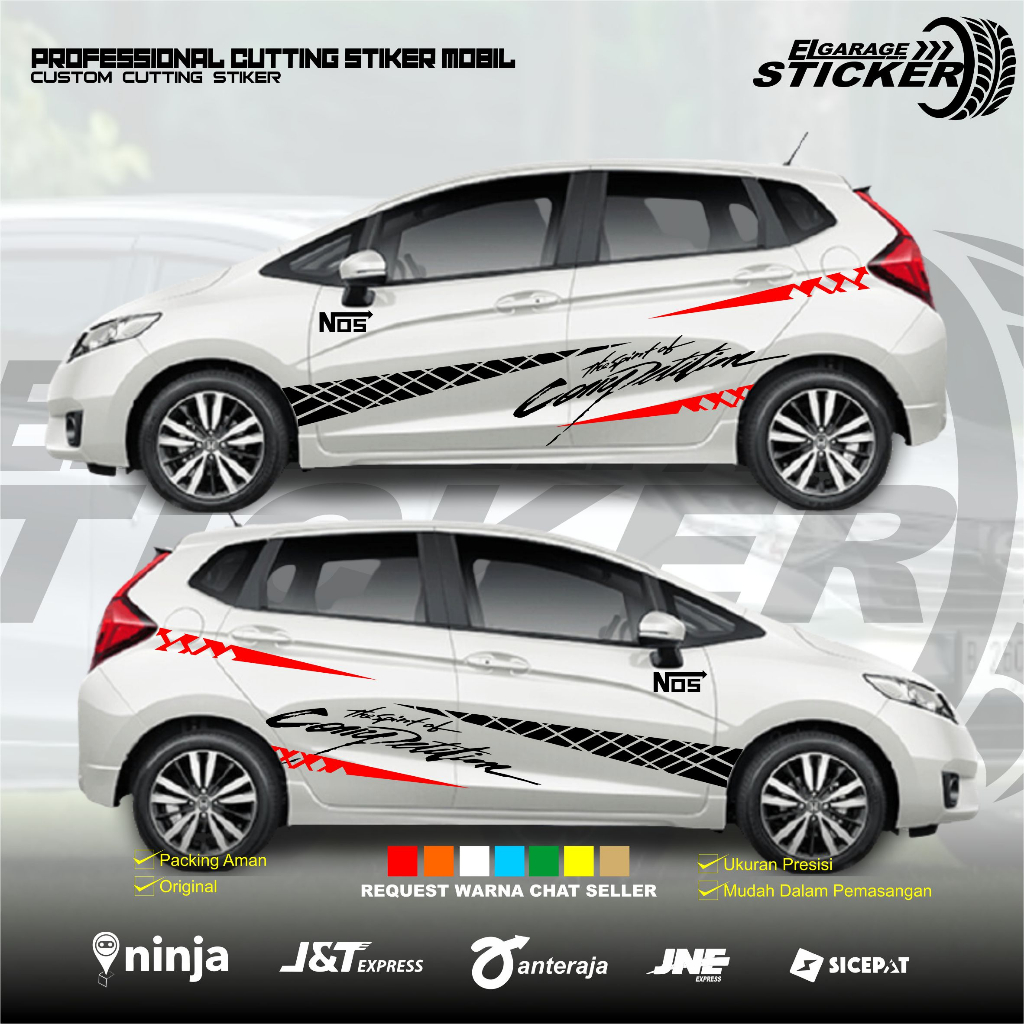 Stiker mobil honda jazz stiker cutting body samping stiker racing mobil jazz