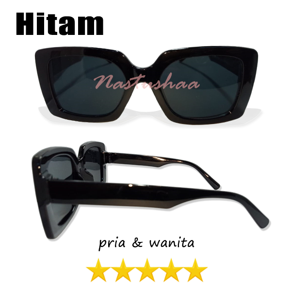 Kacamata Fashion Dewasa Model Oversize Lensa HItam Anti Uv Frame Kotak Coock Untuk Pria/Wanita Unisex