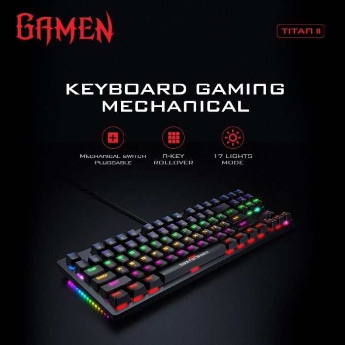 Keyboard GAMEN Titan II Mechanical Pluggable Switch Blue Gaming