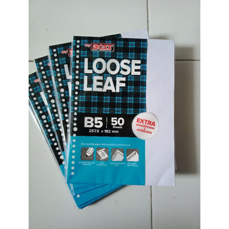 

Loose Leaf Polos B5 Kertas File Note Isi Binder 50 Lembar - Big Boss B5 Polos Plain