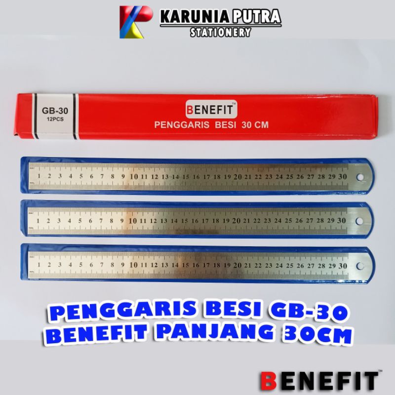 

Penggaris besi 30cm Stainless Steel Benefit Anti Karat