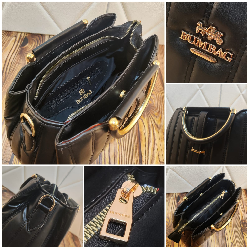 BUMBAG TAS VERONIKA Wanita Tas Kerja 2 in 1 Kuliah Jinjing Shoulder Bag Resleting Import - Ashley Shiny Tote Bag - TAS Wanita 2 In 1 Import Shoulder Bag Terbaru Tas Kantor Kerja Handbag Jinjing Warna Hitam - VERONICA Bag 191596