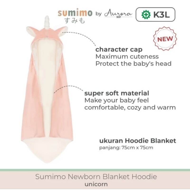 Sumimo Aurora Baby Blanket Hoodie - Selimut Bayi Dengan Penutup Kepala