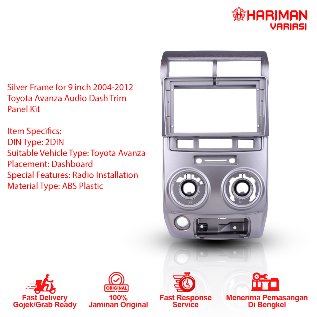 Frame Head Unit Double din Avanza 2004-2012 9 Inch Panjang