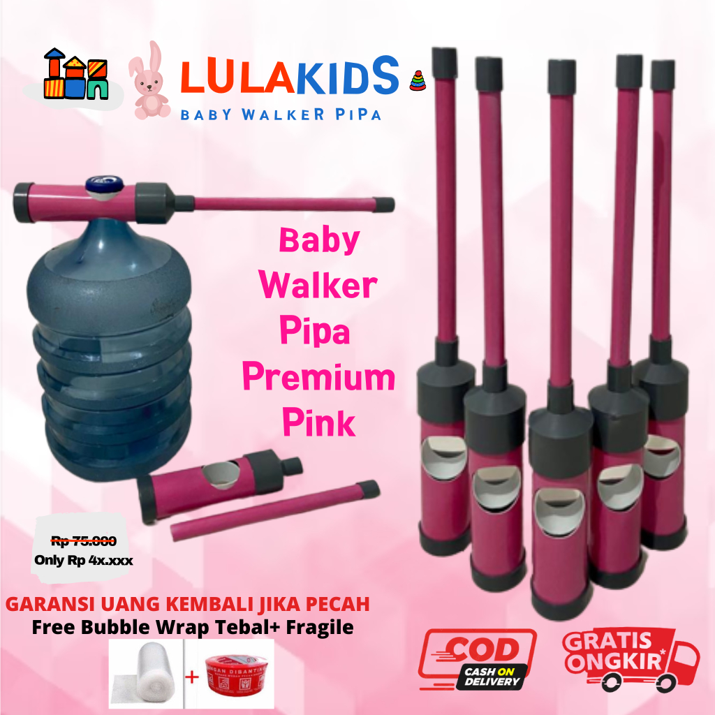 Baby walker Bayi Perempuan Pink , Push Walker pipa alat bantu belajar jalan