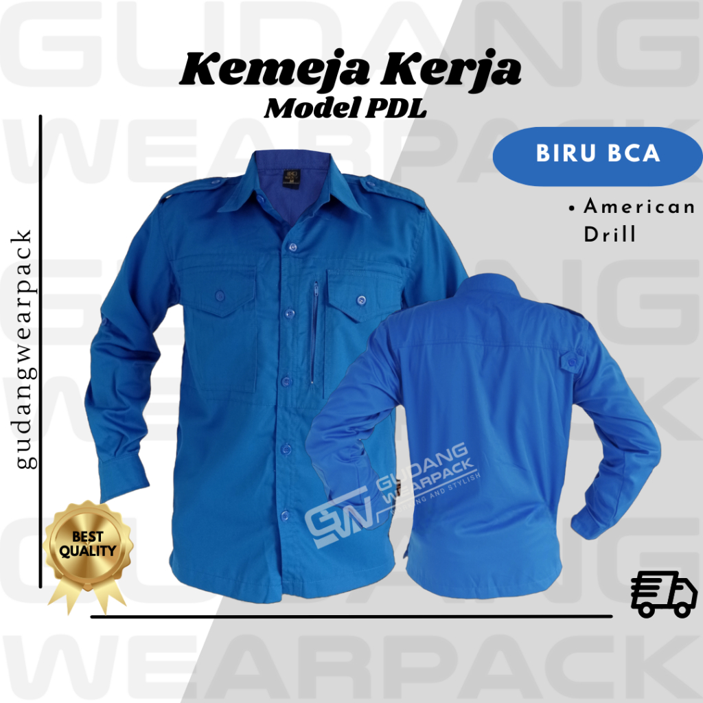 Gudang Wearpack - Kemeja PDL Baju Dinas Lapangan Warna Biru Bca