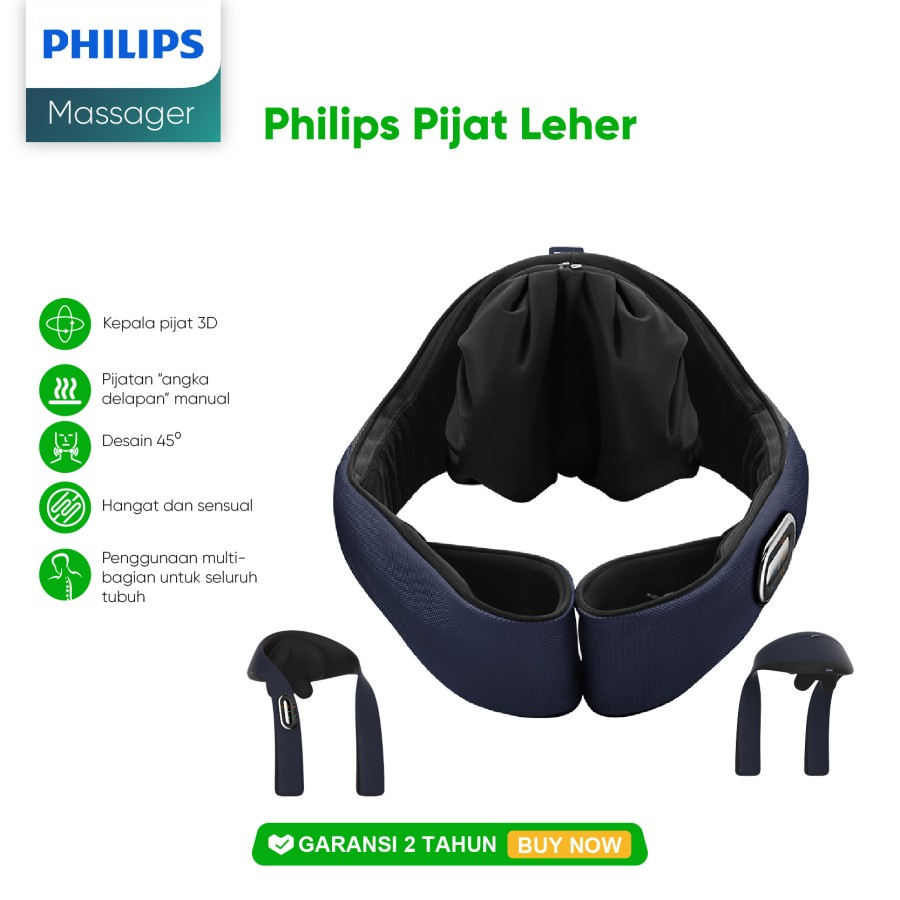 Philips PPM3521 Neck Shoulder 6 Automatic Massage Shawl Particles Heated Wireless Electric Hot Compress Alat Pijat Leher Pinggang Punggung Kaki