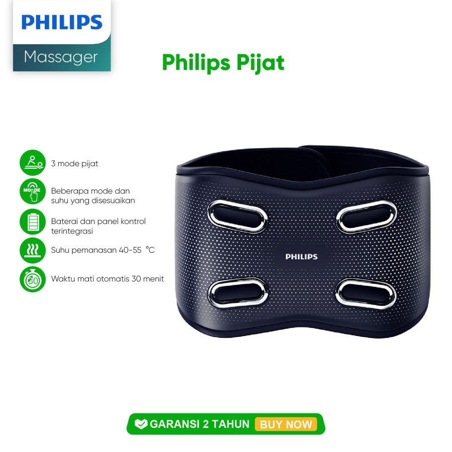 Philips PPM4721 Waist Massage Wireless Pijat Ice Hot Compress Alat Pijat Kompres Panas Dingin Pinggang Perut 3 Mode Pijat dan Getaran 3200mAh Type C Charging