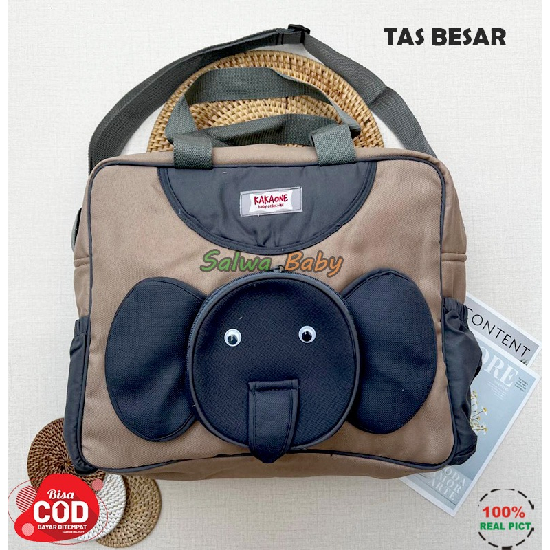 Tas Bayi Besar Tas Perlengkapan Bayi Motif Elephant Ukuran Jumbo 40cm x 33cm x 20 cm Anababy